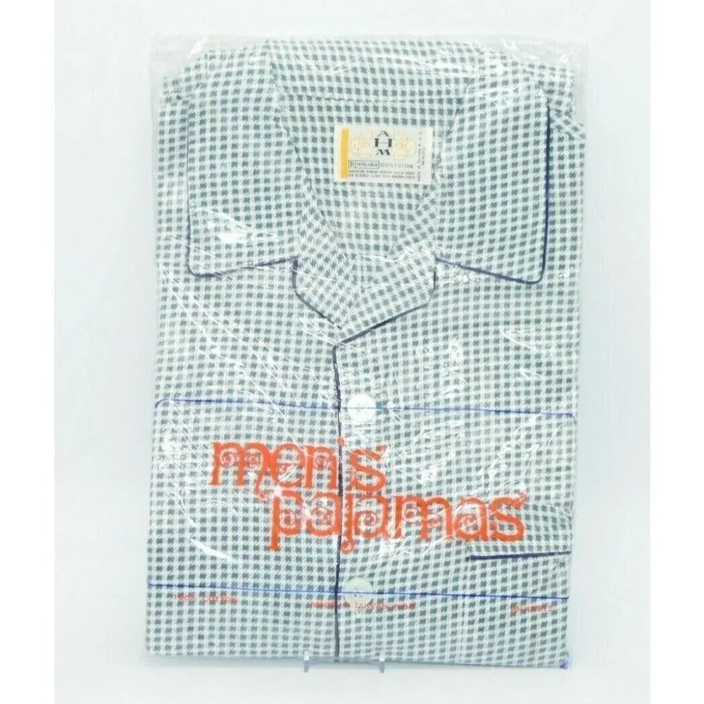 Mid Century Modern AHM Pajama Knit Navy Blue White